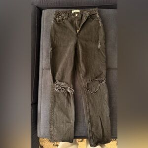 Abercrombie & Fitch Black Ultra High-Rise Straight Jeans